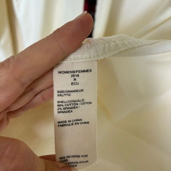 Woolrich Pendulum Cream Corduroy button down‎ Shirt buffalo plaid cuffs size XXL - Picture 9 of 12